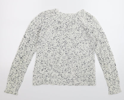 Zoe Womens White  Knit Pullover Jumper Size S