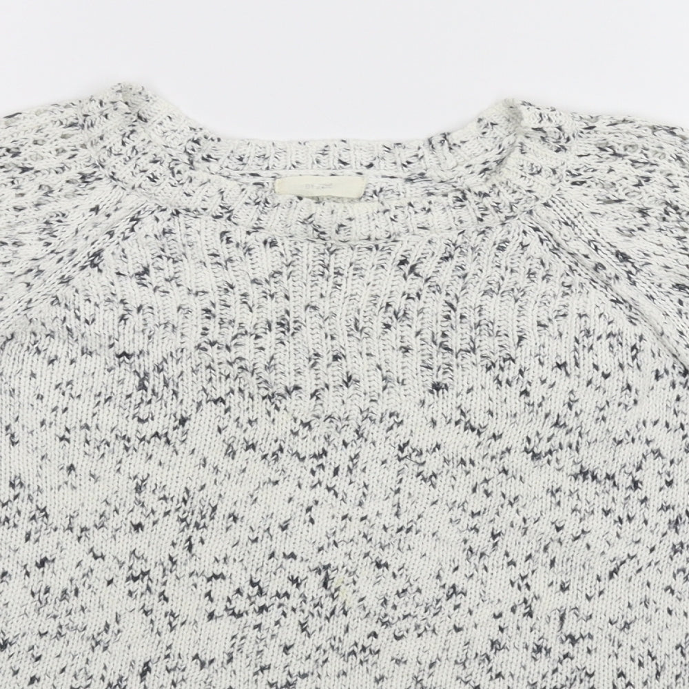 Zoe Womens White  Knit Pullover Jumper Size S