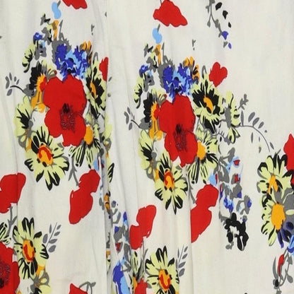 Paraphrase Womens White Floral  Trousers  Size 8 L25 in