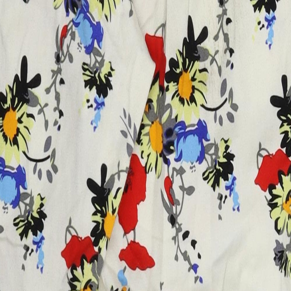 Paraphrase Womens White Floral  Trousers  Size 8 L25 in