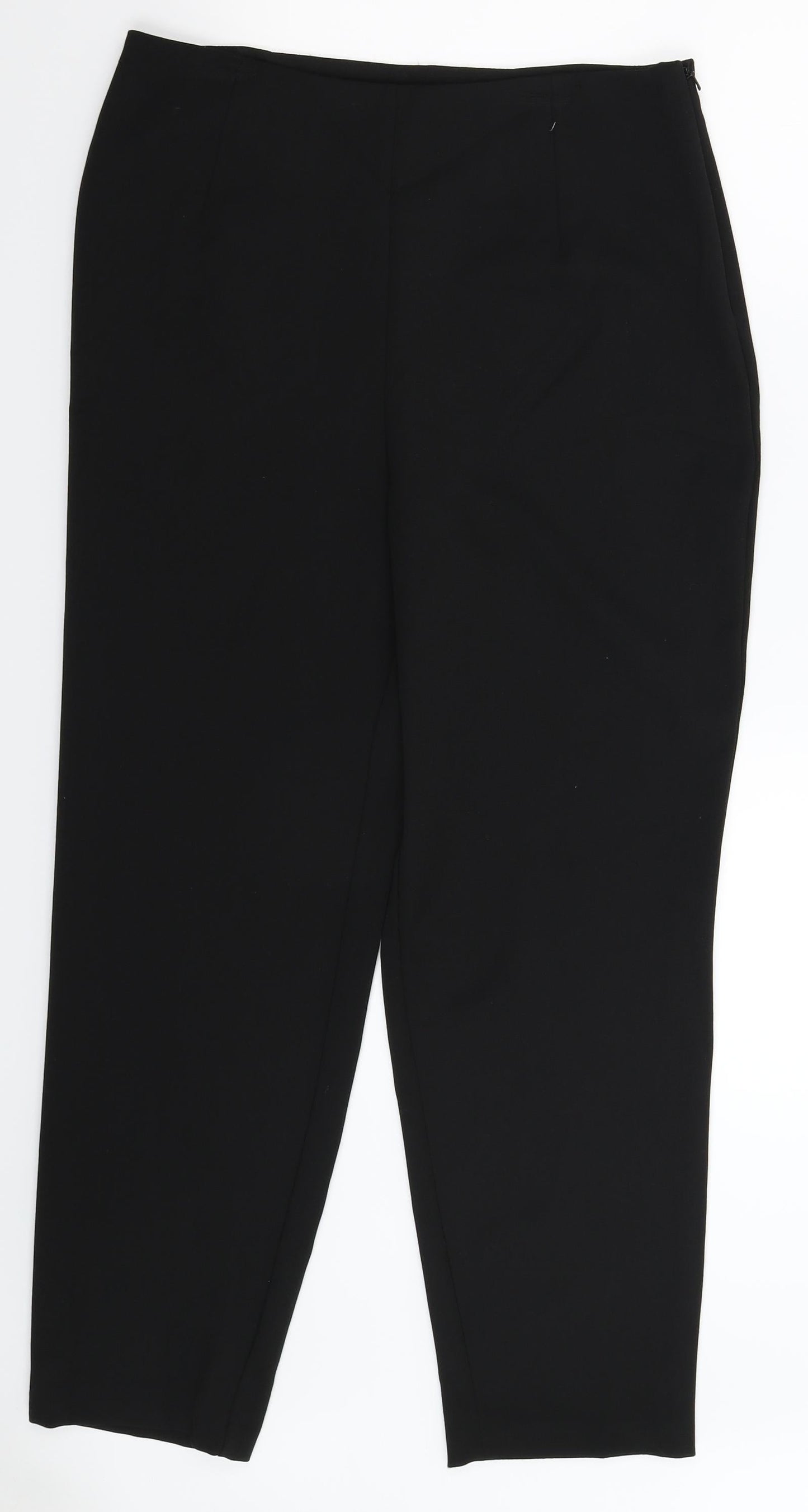 Womens UK Size 14 Preworn Slim Fit  Black Trousers
