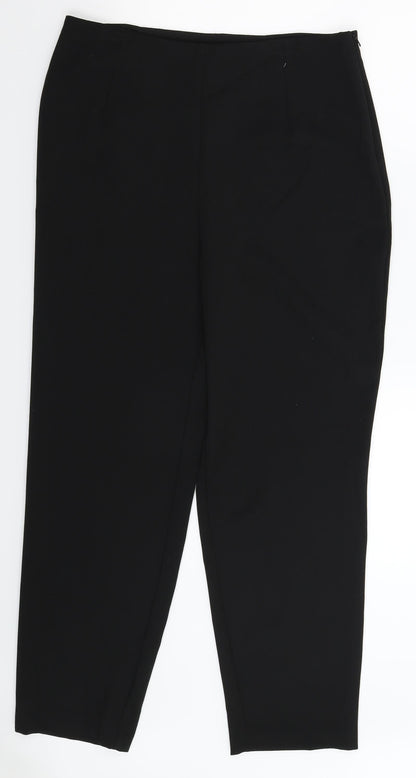 Womens UK Size 14 Preworn Slim Fit  Black Trousers