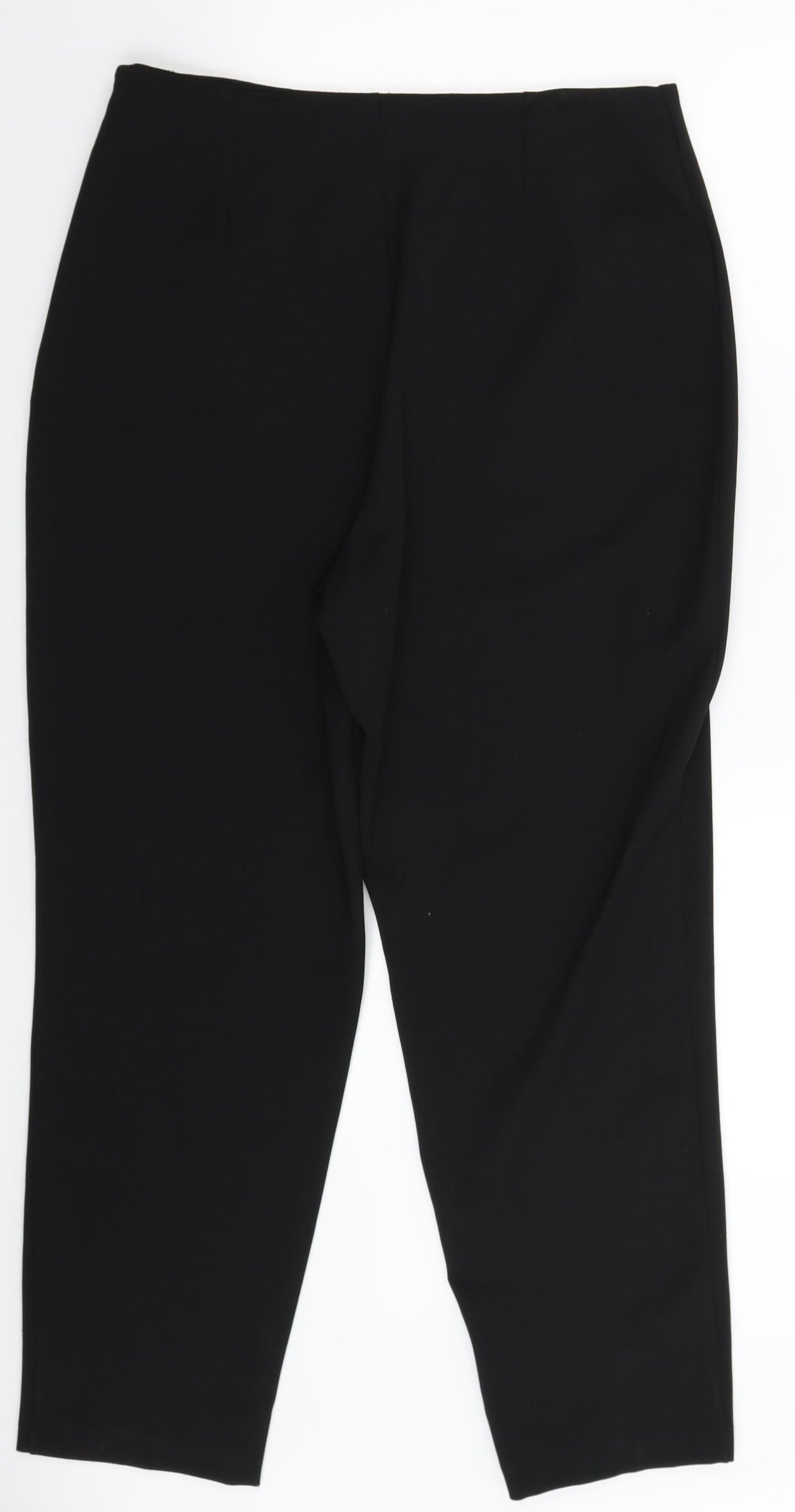 Womens UK Size 14 Preworn Slim Fit  Black Trousers