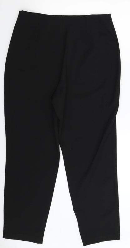 Womens UK Size 14 Preworn Slim Fit  Black Trousers