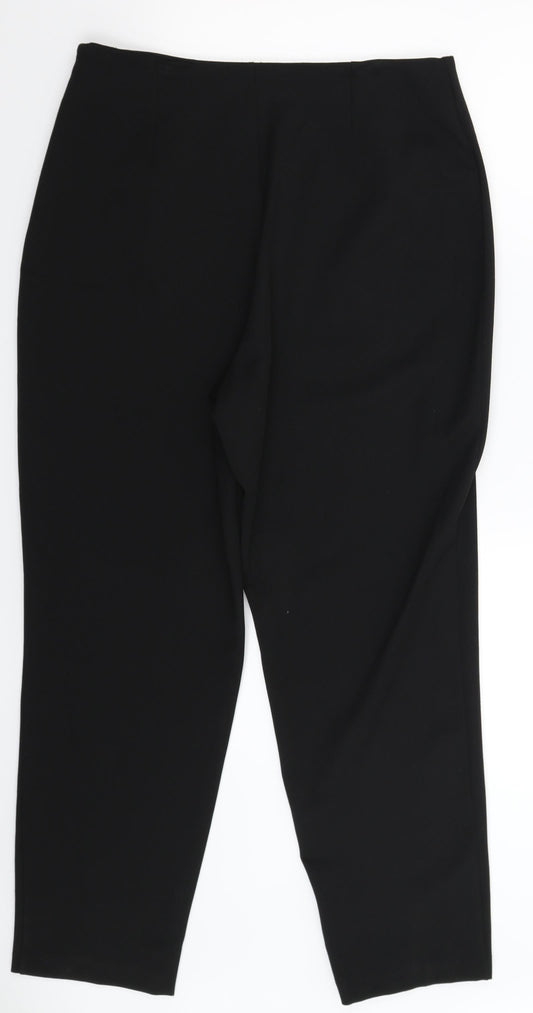 Womens UK Size 14 Preworn Slim Fit  Black Trousers