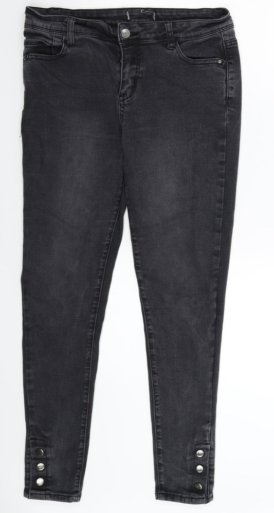 Womens UK Size 32 Preworn Extra-Slim Fit Skinny Black Jeans