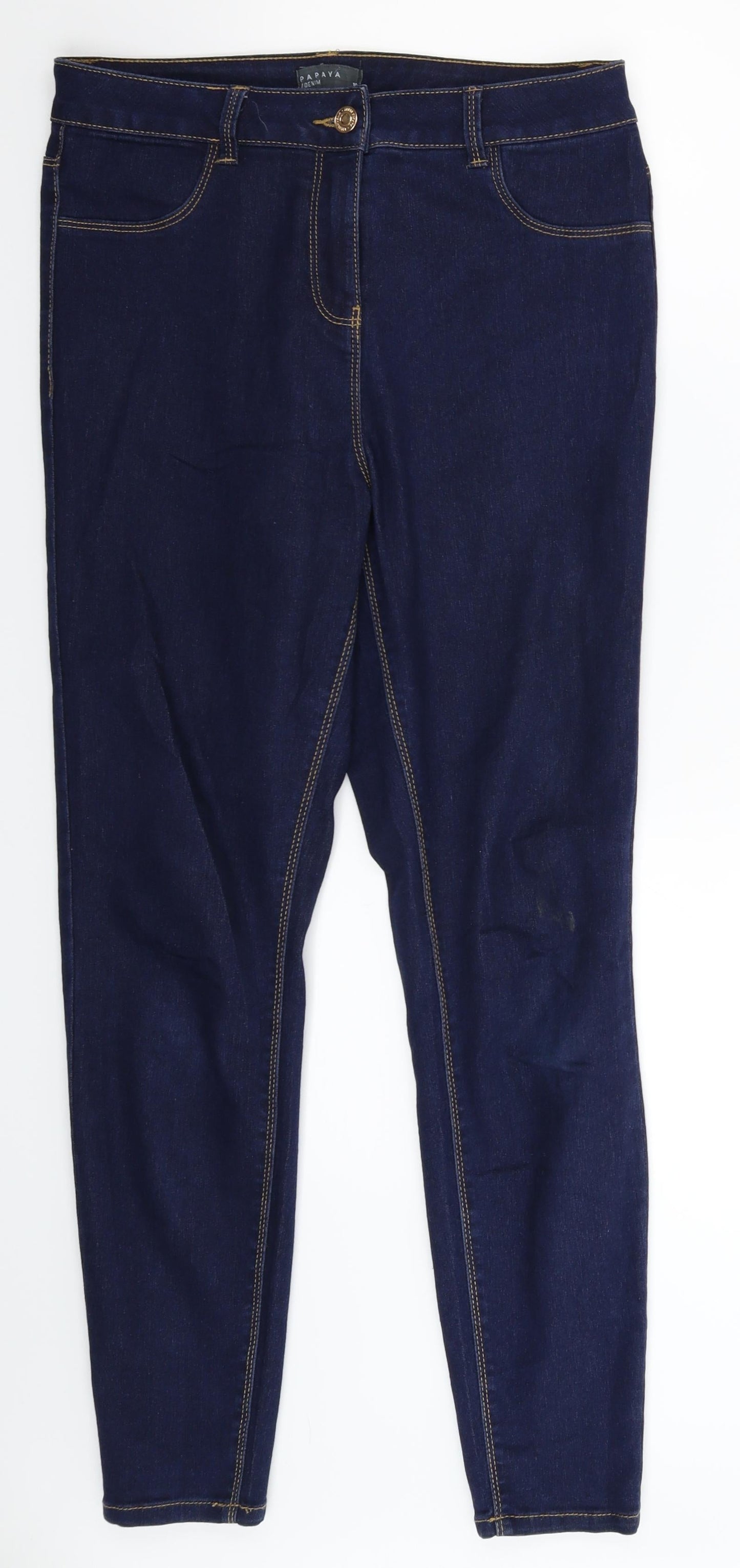 Womens UK Size 10 Papaya Extra-Slim Fit Skinny Blue Jeans