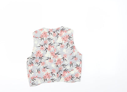 Miss Selfridge Womens Multicoloured Floral  Wrap Blouse Size 8