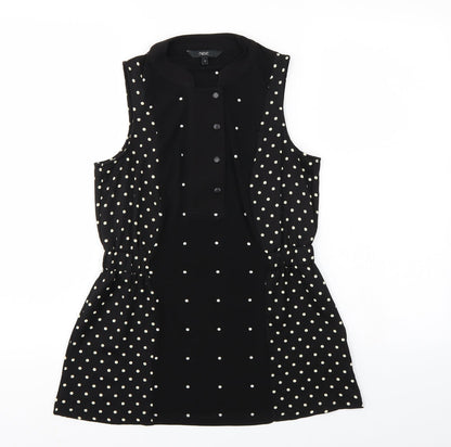 NEXT Womens Black Polka Dot  Tunic Blouse Size 6