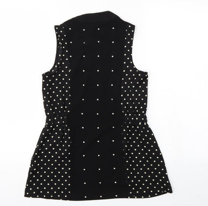 NEXT Womens Black Polka Dot  Tunic Blouse Size 6