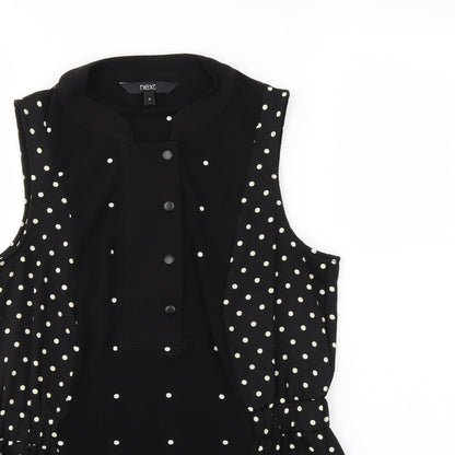 NEXT Womens Black Polka Dot  Tunic Blouse Size 6