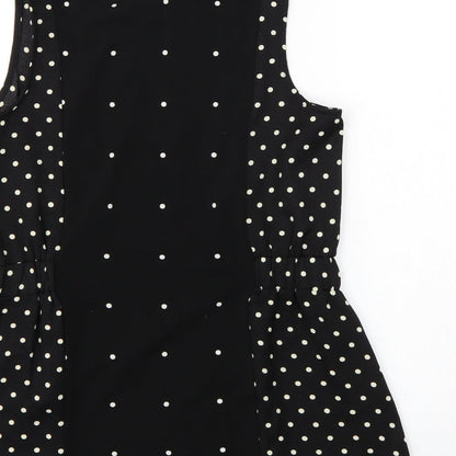 NEXT Womens Black Polka Dot  Tunic Blouse Size 6
