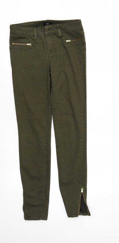 F& Womens Green  Denim Tapered Jeans Size 6 L28 in