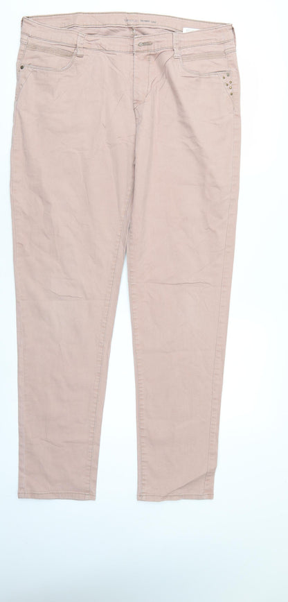 Yessica Womens Pink  Denim Skinny Jeans Size 18 L30 in