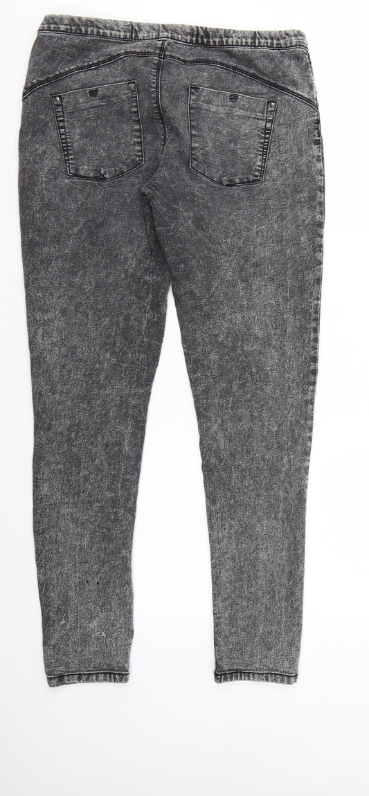 Denim & Co. Womens Black  Denim Jegging Jeans Size 12 L29 in