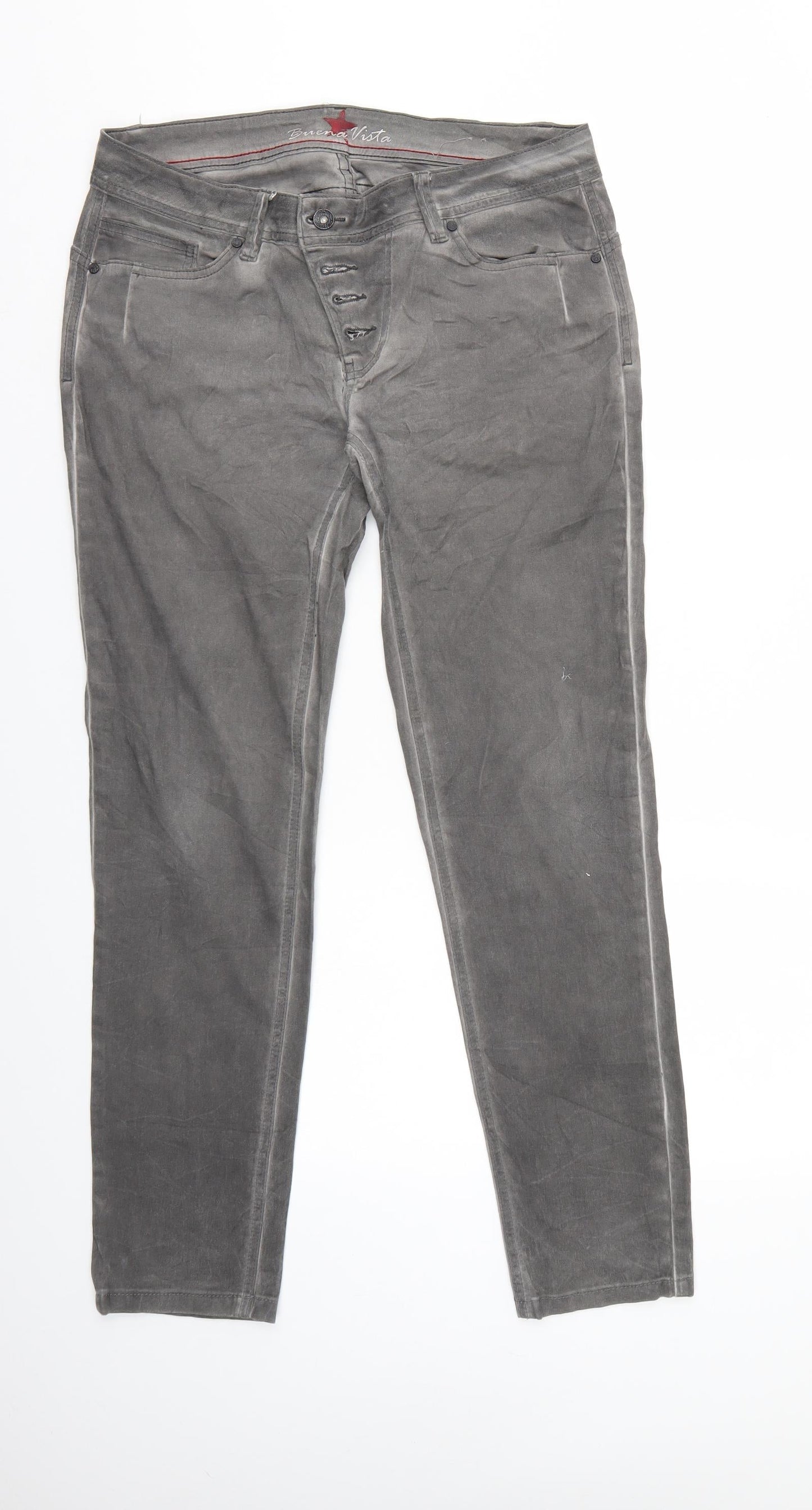Womens UK Size  Buena Vista Regular Fit Straight Grey Jeans