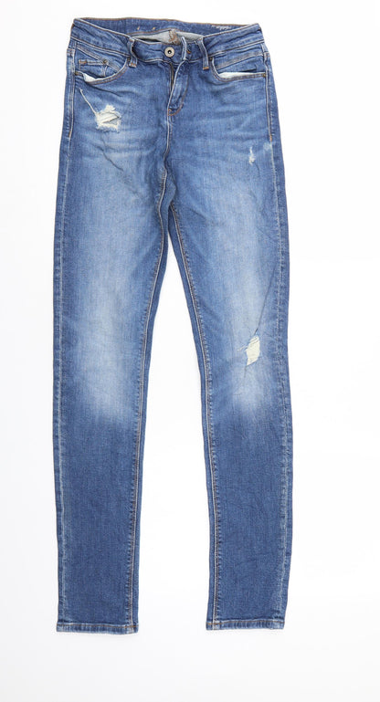 Womens UK Size  Preworn Regular Fit Straight Blue Jeans