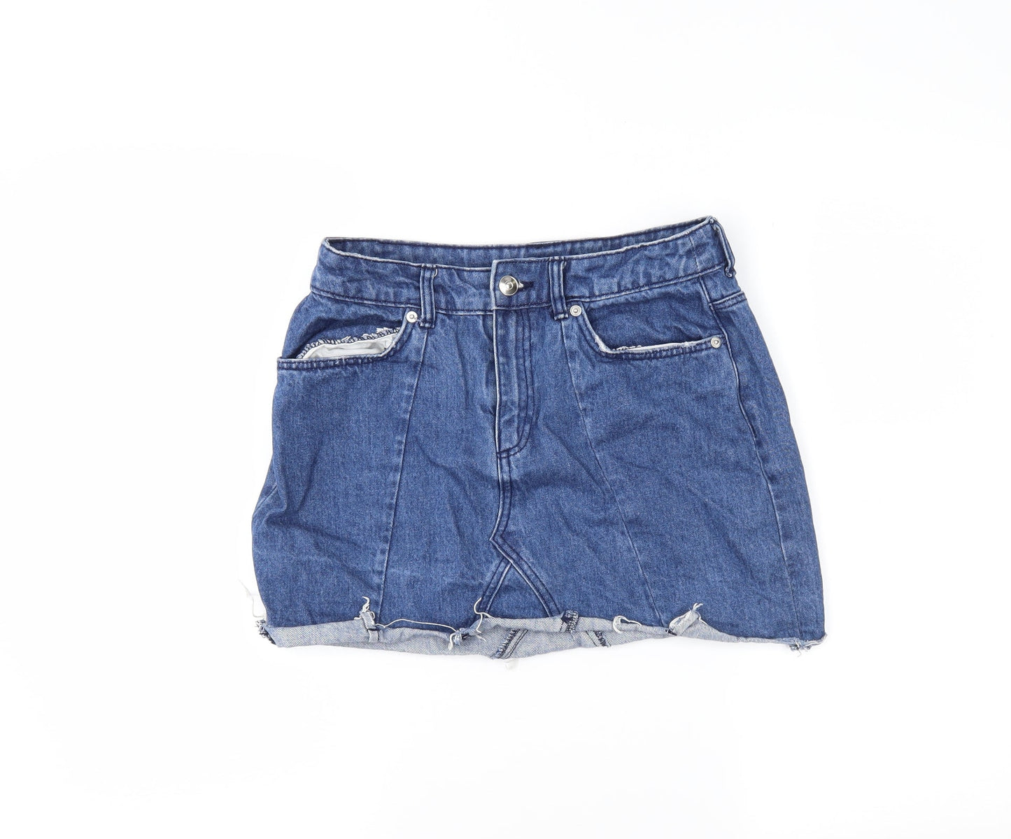 H&M Womens Blue  Denim Mini Skirt Size 8
