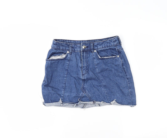 H&M Womens Blue  Denim Mini Skirt Size 8