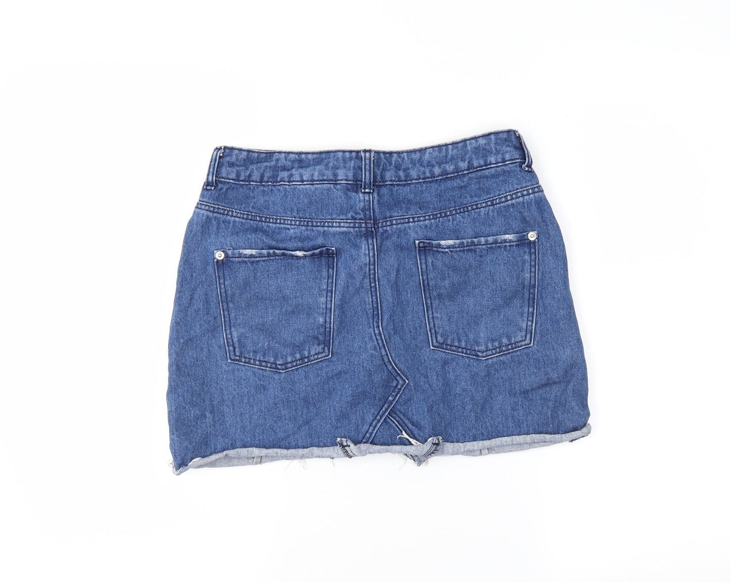 H&M Womens Blue  Denim Mini Skirt Size 8