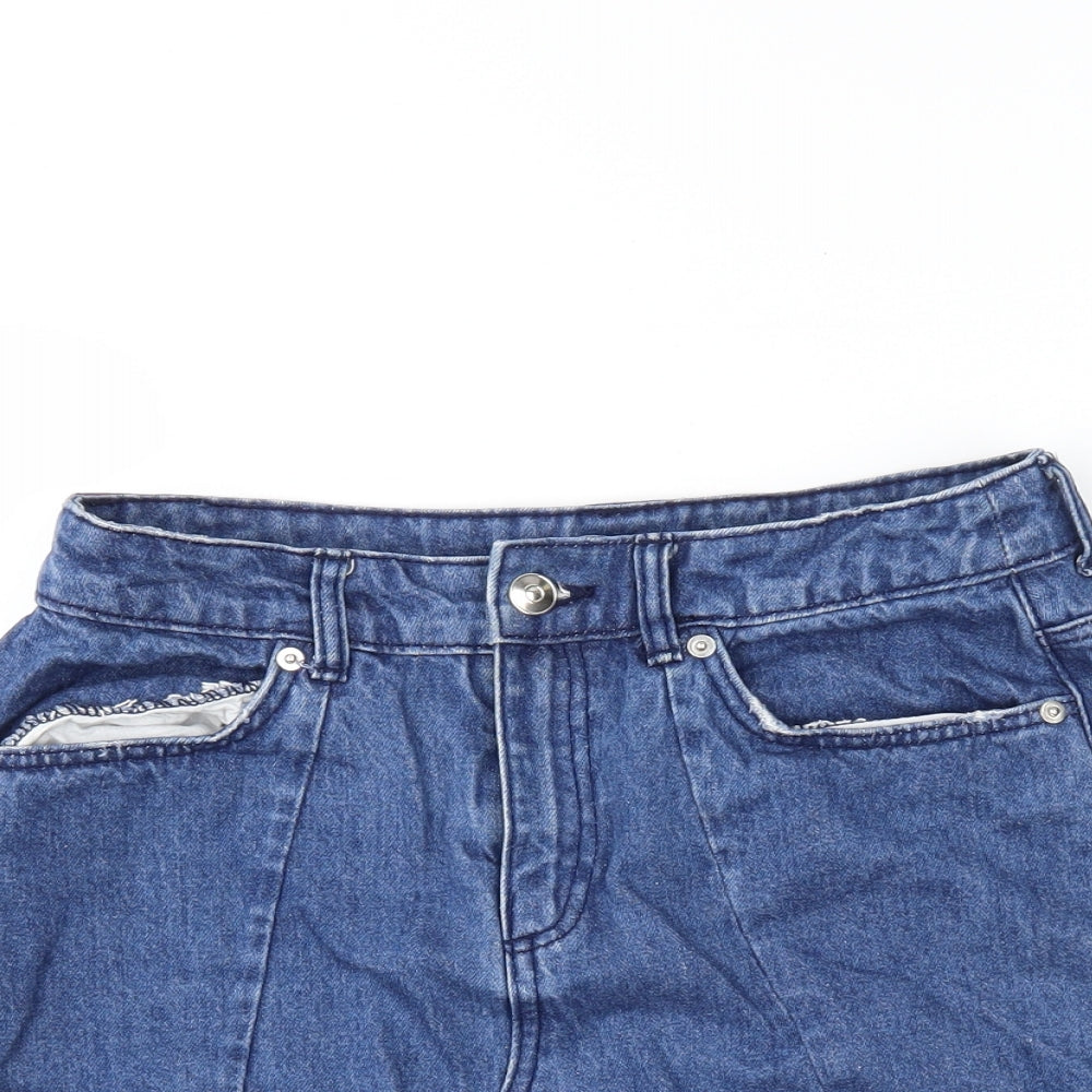 H&M Womens Blue  Denim Mini Skirt Size 8