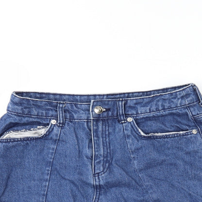H&M Womens Blue  Denim Mini Skirt Size 8