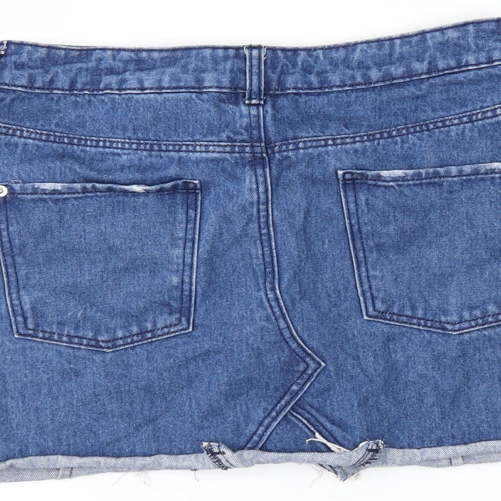 H&M Womens Blue  Denim Mini Skirt Size 8