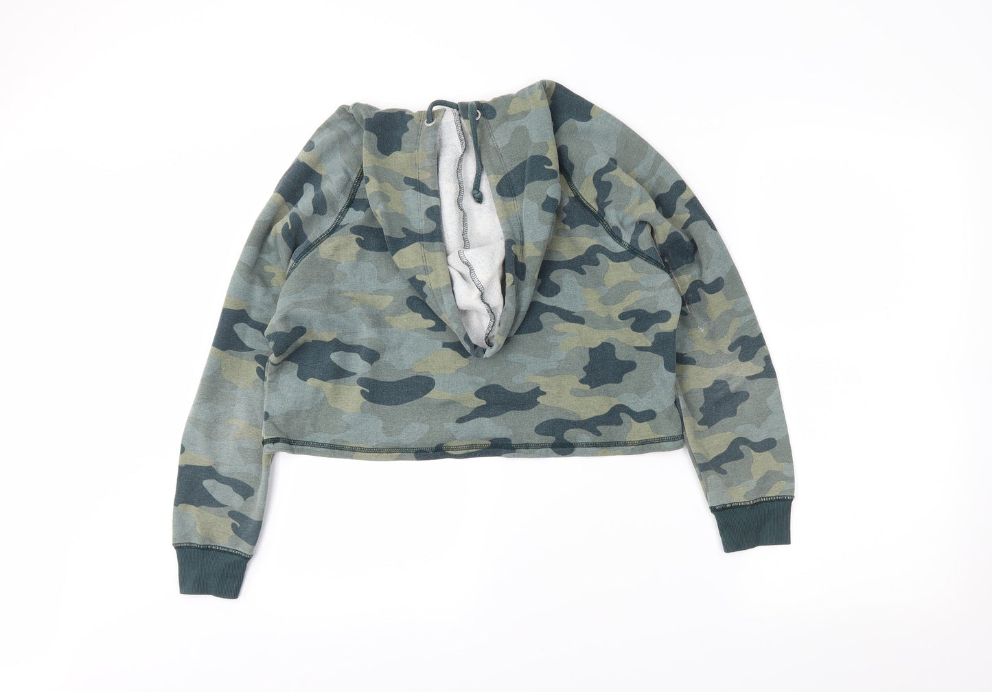 H&M Womens Green Camouflage  Pullover Hoodie Size S