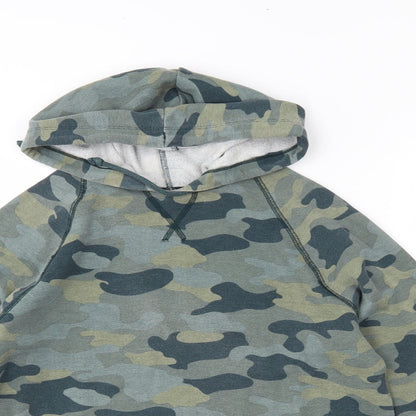 H&M Womens Green Camouflage  Pullover Hoodie Size S