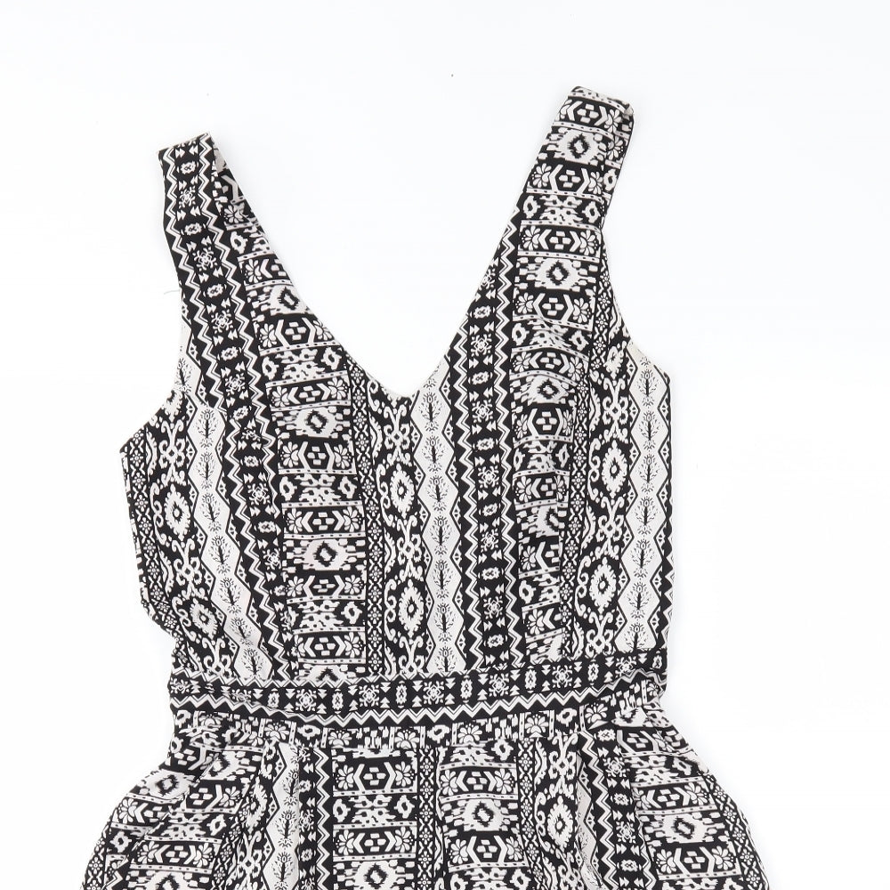 M&S Womens White Fair Isle  Playsuit One-Piece Size S L3 in