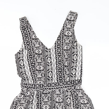 M&S Womens White Fair Isle  Playsuit One-Piece Size S L3 in