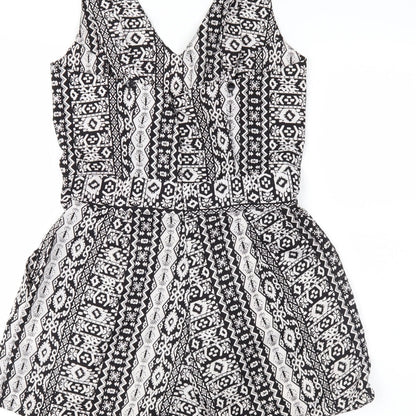 M&S Womens White Fair Isle  Playsuit One-Piece Size S L3 in