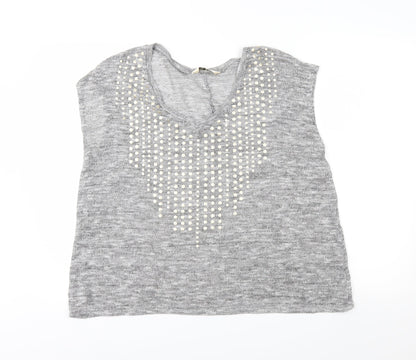 Miss Selfridge Womens Grey   Basic T-Shirt Size 10