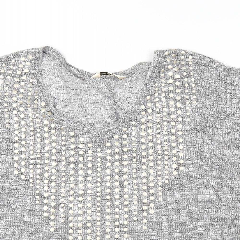 Miss Selfridge Womens Grey   Basic T-Shirt Size 10