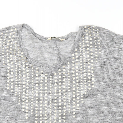 Miss Selfridge Womens Grey   Basic T-Shirt Size 10