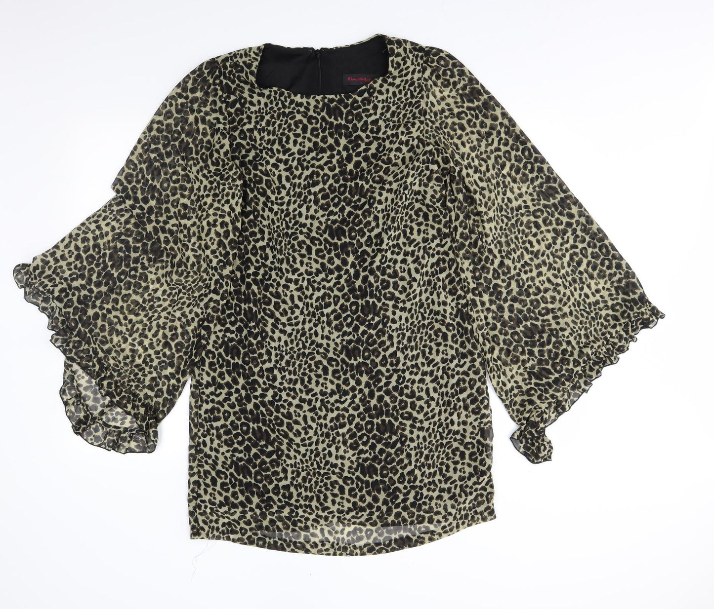 Miss Selfridge Womens Black Animal Print  Trapeze & Swing  Size 12