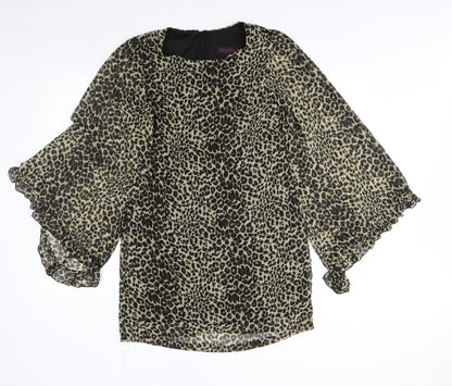 Miss Selfridge Womens Black Animal Print  Trapeze & Swing  Size 12