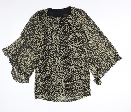 Miss Selfridge Womens Black Animal Print  Trapeze & Swing  Size 12