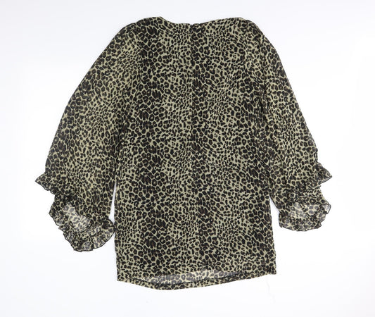 Miss Selfridge Womens Black Animal Print  Trapeze & Swing  Size 12