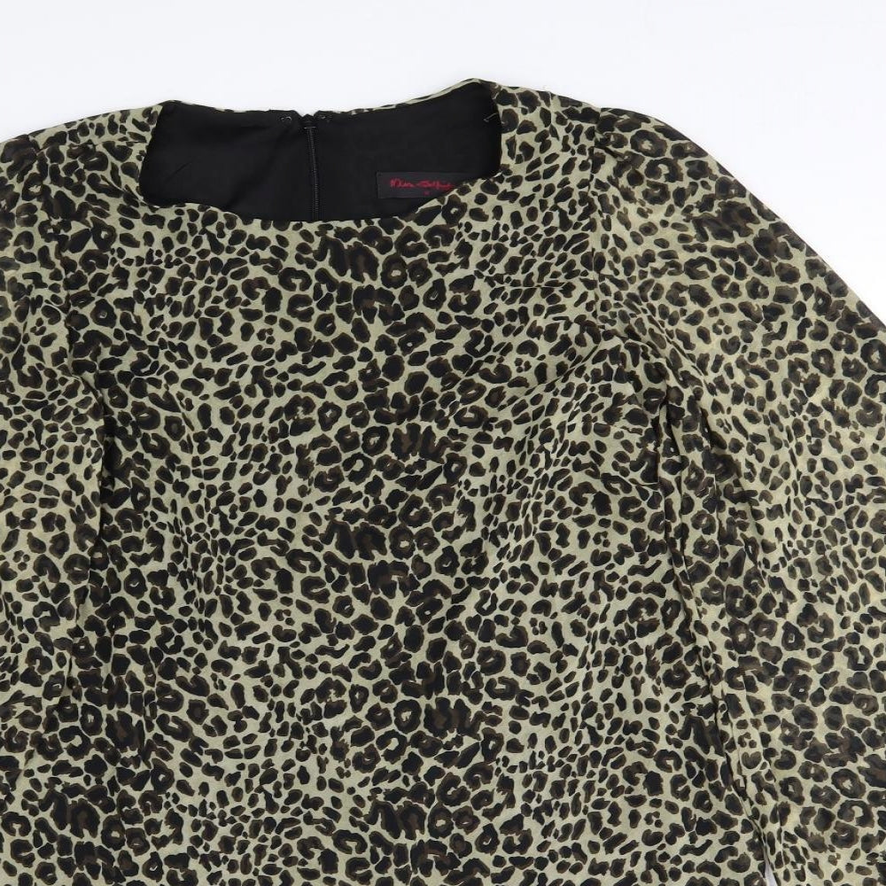 Miss Selfridge Womens Black Animal Print  Trapeze & Swing  Size 12