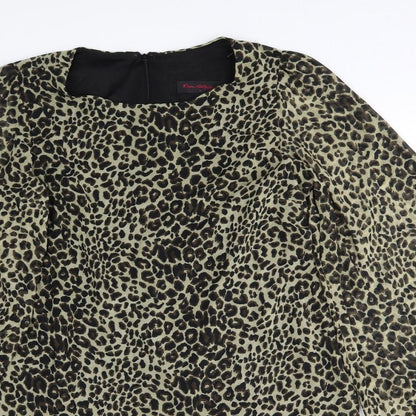 Miss Selfridge Womens Black Animal Print  Trapeze & Swing  Size 12