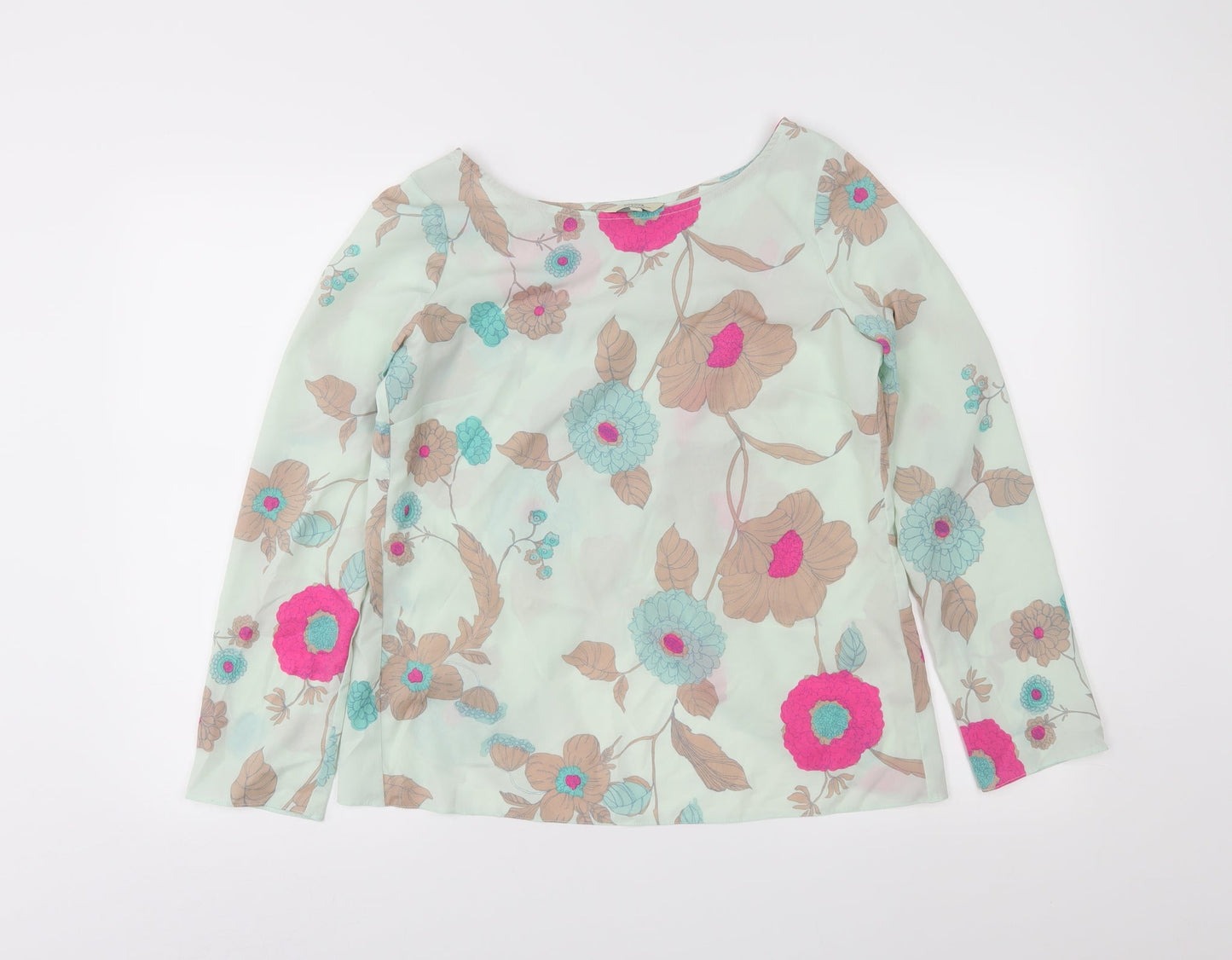 Papaya Womens Green Floral  Wrap Blouse Size 10