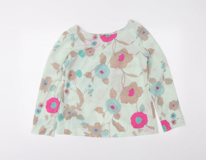 Papaya Womens Green Floral  Wrap Blouse Size 10