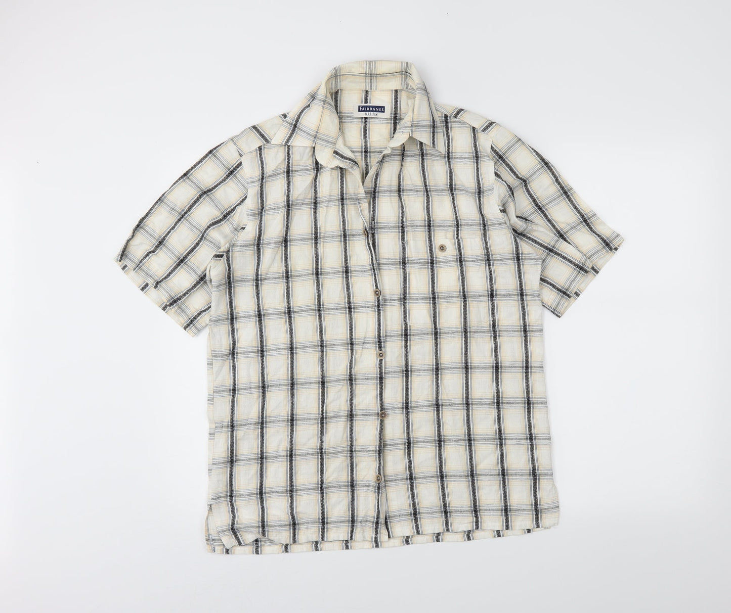 Mens UK Size M fairbanks Ivory  Button-Up Long Sleeve Casual Shirt