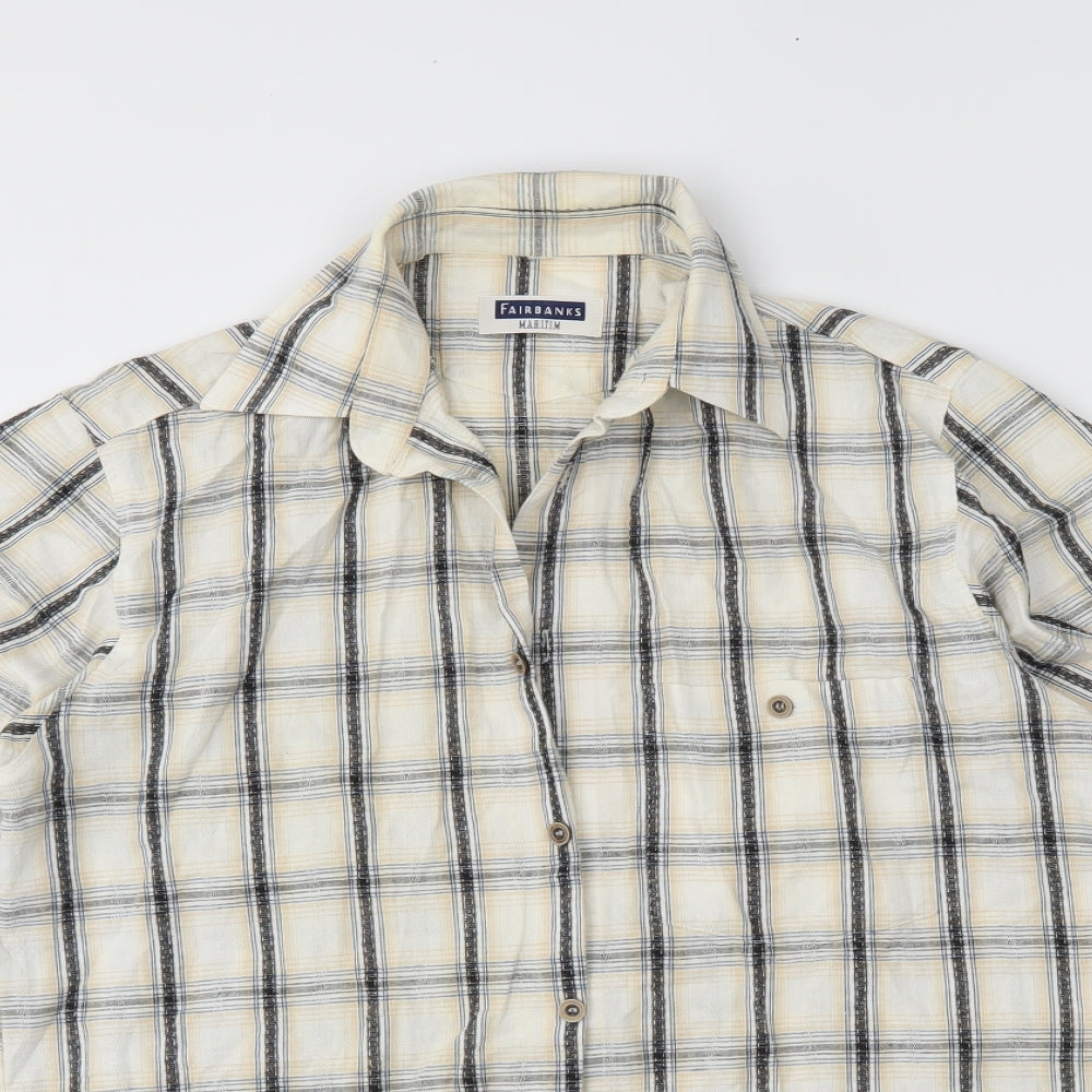 Mens UK Size M fairbanks Ivory  Button-Up Long Sleeve Casual Shirt