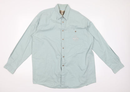 Mens UK Size 38 The Chino Shirt Co Blue  Button-Up Long Sleeve Casual Shirt