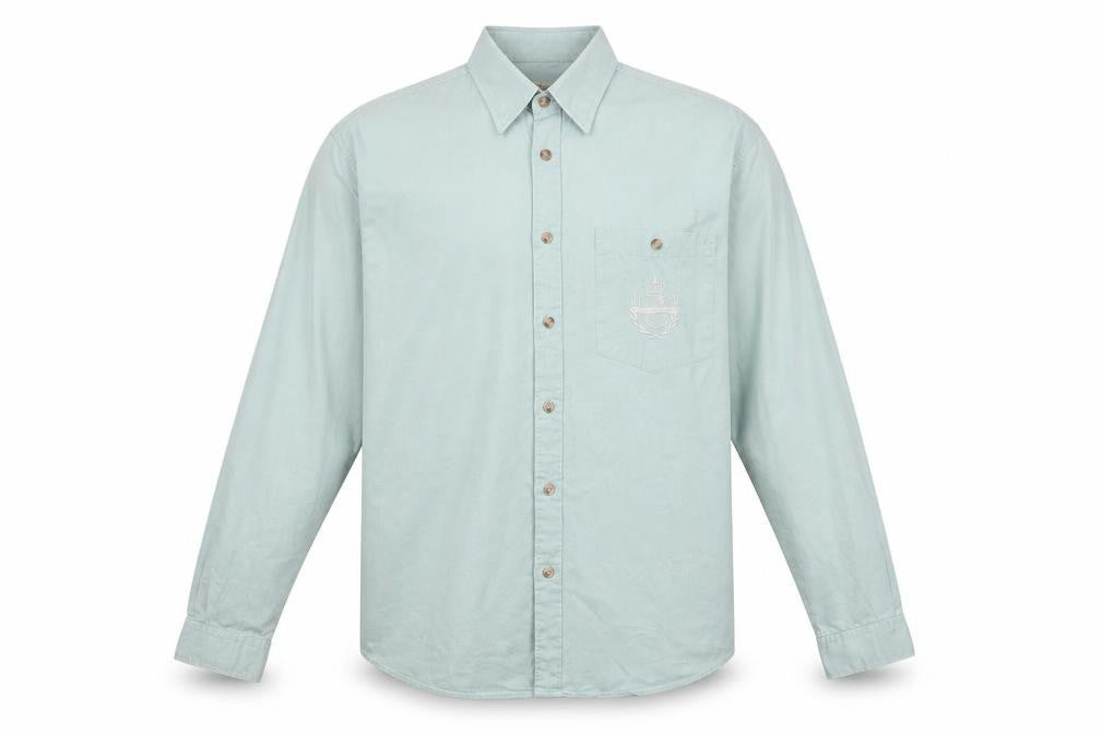 Mens UK Size 38 The Chino Shirt Co Blue  Button-Up Long Sleeve Casual Shirt