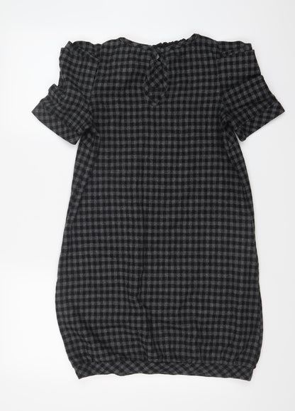 Preworn Womens Black Check  A-Line  Size 8