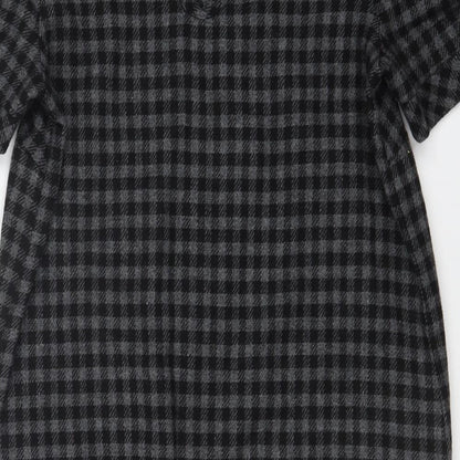 Preworn Womens Black Check  A-Line  Size 8