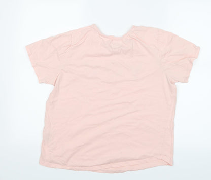 Preworn Girls Pink   Top Pyjama Top Size M  - You mean the world to me